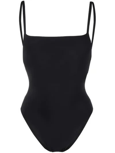 Lido Square-neck Slip-on One-piece In Black