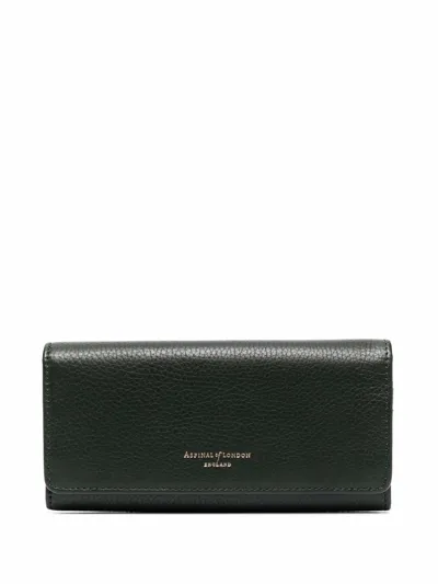 Aspinal Of London Grained Leather Purse In Black