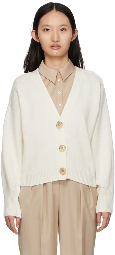 Loulou Studio Off-white Wool & Cashmere Zanzibar Cardigan