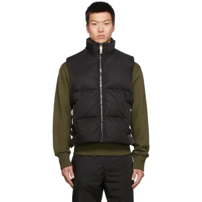 Givenchy Sleeveless Puffer Jacket With Metallic Strap Details In Black