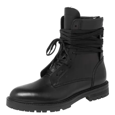 Pre-owned Amiri Black Leather Combat Boots Size 42