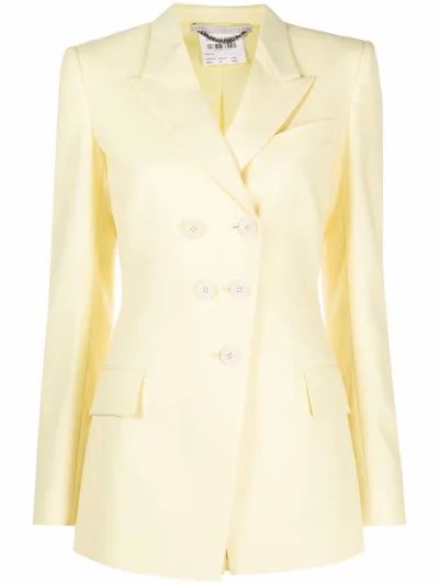 Stella Mccartney Double-breasted Wool Blazer In Yellow