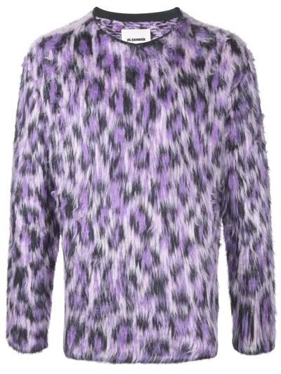 Jil Sander Animal-pattern Jumper In Purple