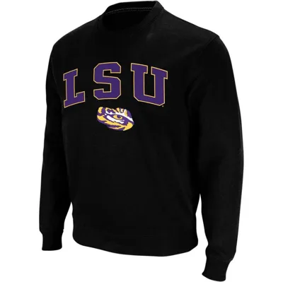 Colosseum Black Lsu Tigers Arch & Logo Crew Neck Sweatshirt