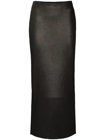 Tom Ford Metallic-thread High-rise Skirt In Black