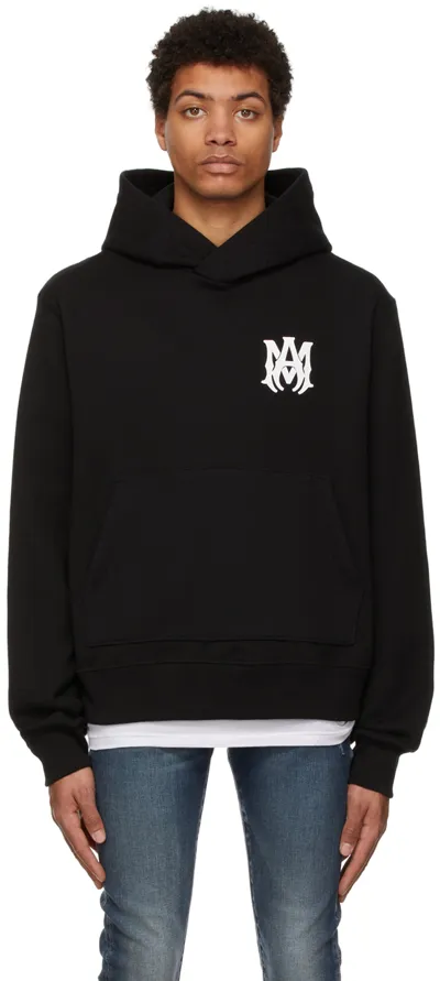 Amiri Black Core Logo M.a. Hoodie In Black,black