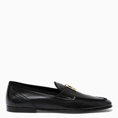 Dolce & Gabbana Black Logo-plaque Loafers