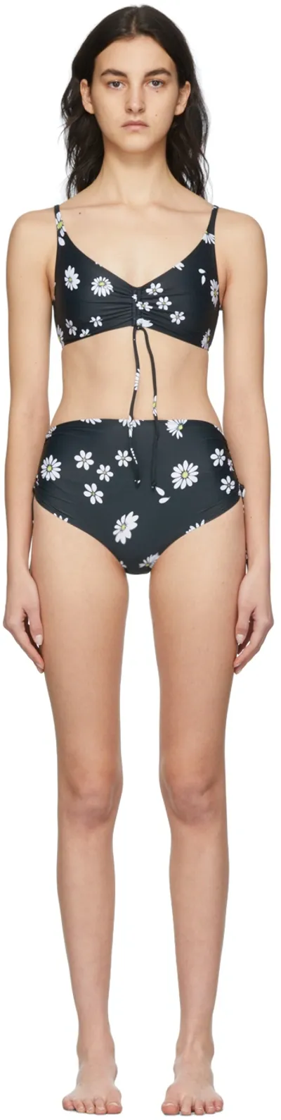 Rabanne Ssense Exclusive Black Daisy Bikini In M115 Black Daisy