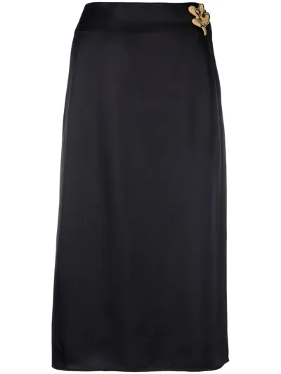 Jil Sander Wrapped Silk Midi Skirt In Blue