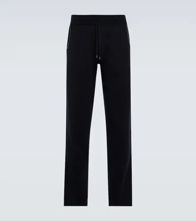 Loro Piana Leisure Cotton And Cashmere Pants In Blue Navy