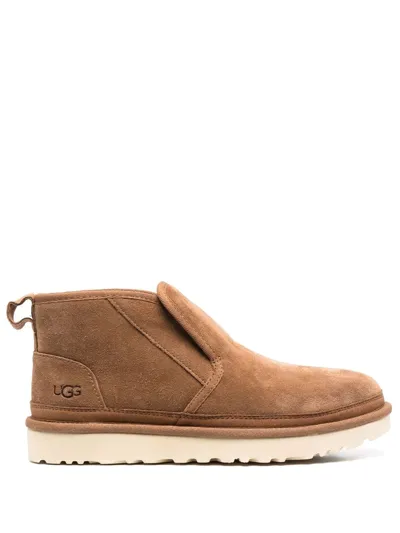 Ugg Neumel Logo-debossed Suede Boots In Tan