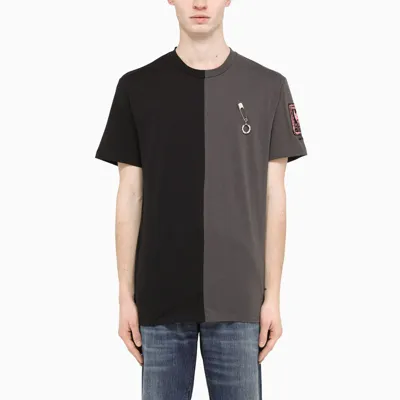 Fred Perry Black/grey Bi-colour Crewneck T-shirt