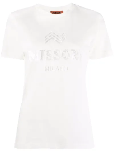 Missoni Logo-embroidered T-shirt In White