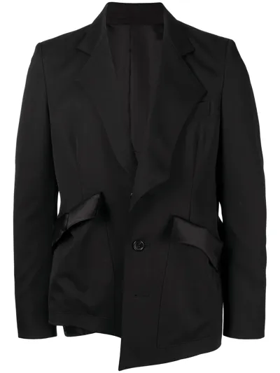 Sulvam Asymmetric Single-breasted Blazer In Black