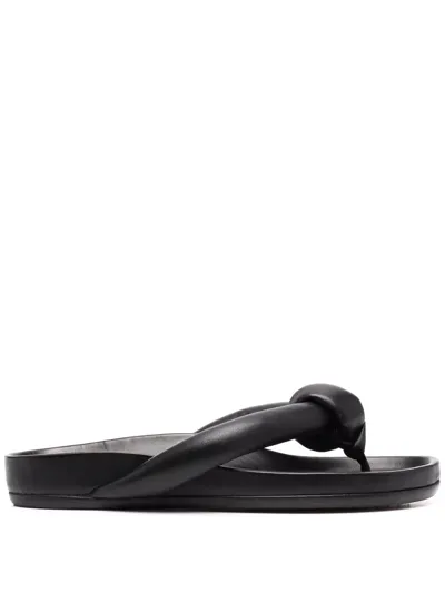 Rick Owens Padded Knot-detail Sandals In Black