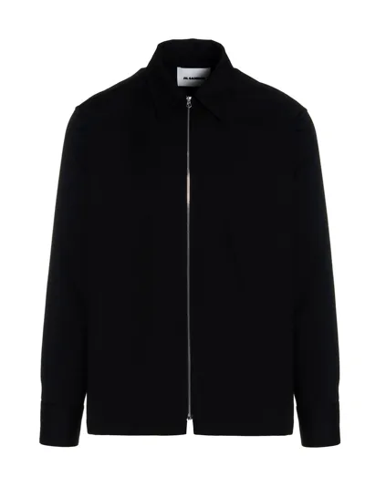 Jil Sander Man Twill Jacket In Black