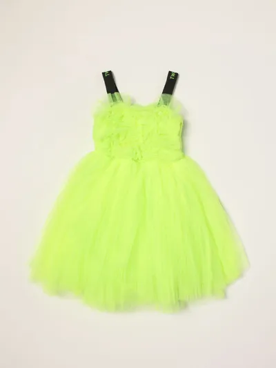 Twinset Kids' Dress In Tulle In Lime