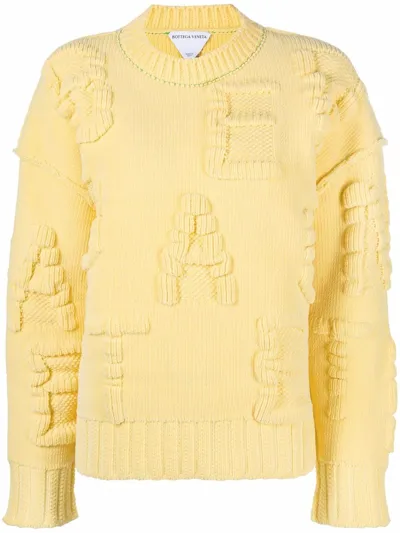 Bottega Veneta Yellow Alphabet Chenille Sweater In Zest Wash