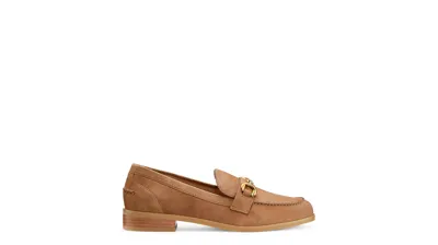 Stuart Weitzman Owen Buckle-embellished Suede Loafers In Camel