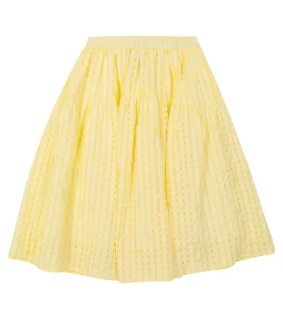 Paade Mode Kids' Alma Checked Seersucker Skirt In Alma Yellow