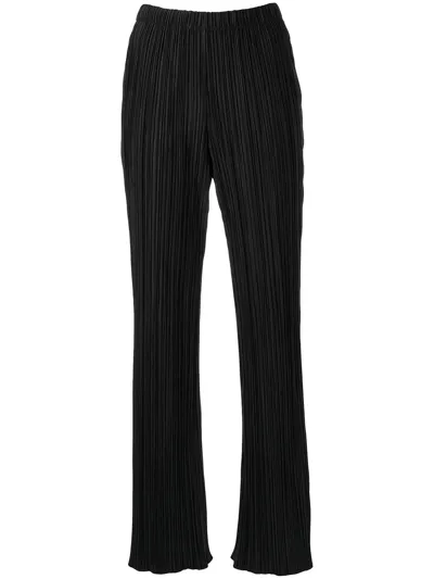 Anine Bing Billie Plissé Trousers In Black