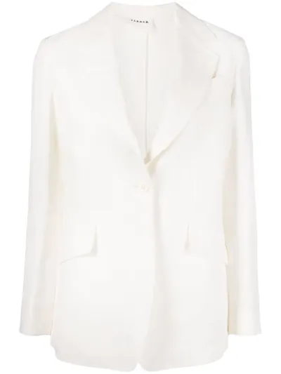 P.a.r.o.s.h Single-breasted Button-front Blazer In White