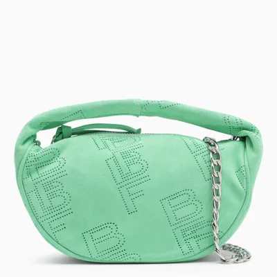 By Far Spearmint Suede Baby Cush Bag In Green