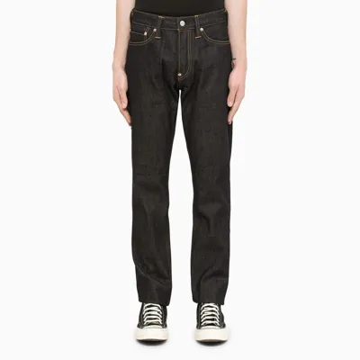 Evisu Dark Blue Dragon-print Tapered Jeans