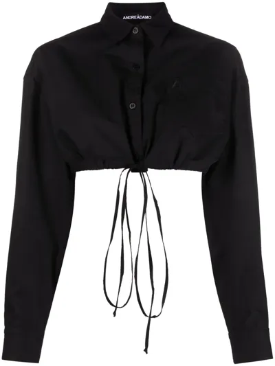 Andreädamo Andreadamo Cropped Shirt In Nero