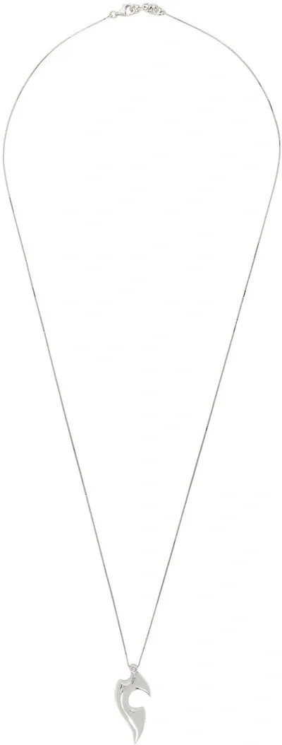 Bottega Veneta Silver Sharp Pendant Necklace In 8117-silver