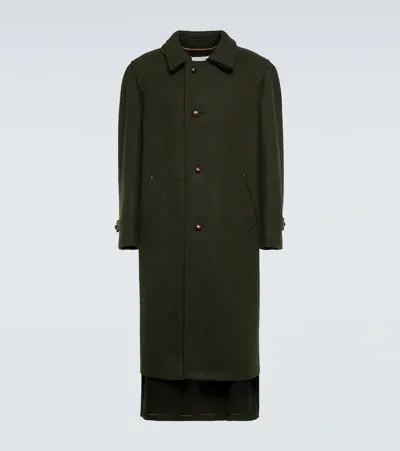 Maison Margiela Wool Duffel Coat In Military Green