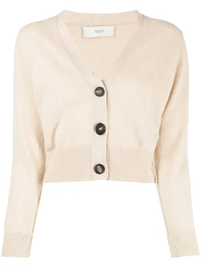 Pringle Of Scotland Cropped Button-up Cardigan In Off_white