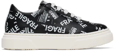 Mm6 Maison Margiela Leather Sneakers With Logo In Nero