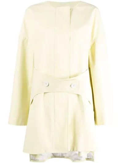 Nina Ricci Button-fastening Single-breasted Coat In Yellow