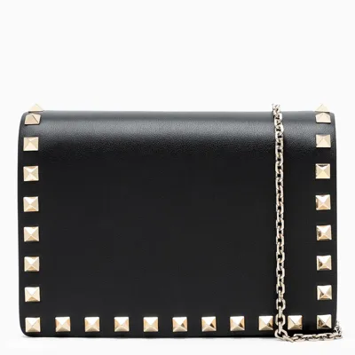 Valentino Garavani Black Rockstud Chain Wallet