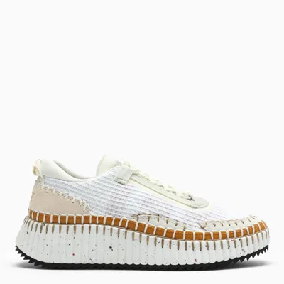 Chloé White/beige Textile Nama Sneakers