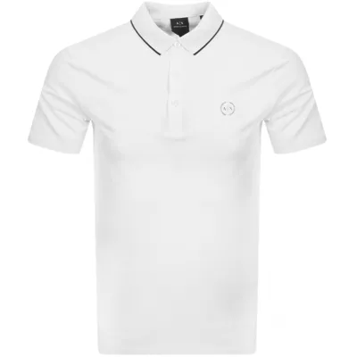 Armani Exchange Tipped Polo T Shirt White