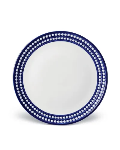 L'objet Perlee Bleu Dinner Plate In Blue/white