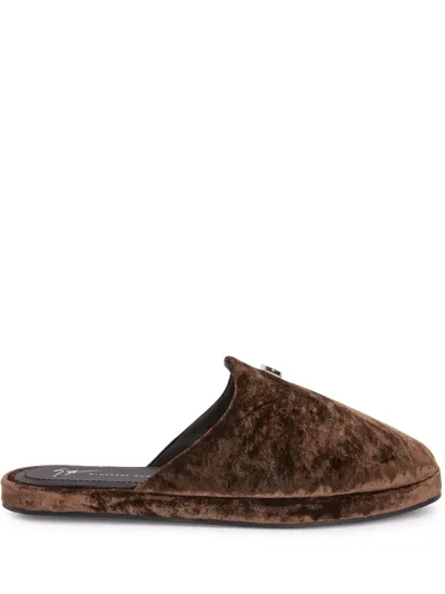 Giuseppe Zanotti Jungle Fever Brown Slippers