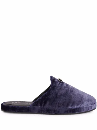 Giuseppe Zanotti Jungle Fever Slippers In Blue