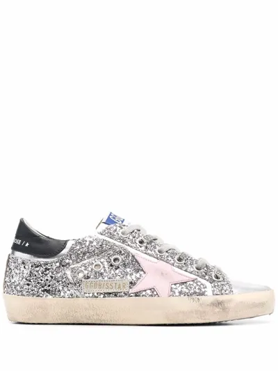 Golden Goose Silver Glittered Superstar Low-top Sneakers