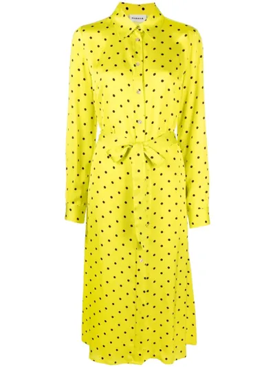 P.a.r.o.s.h Polka Dot-print Shirtdress In Yellow