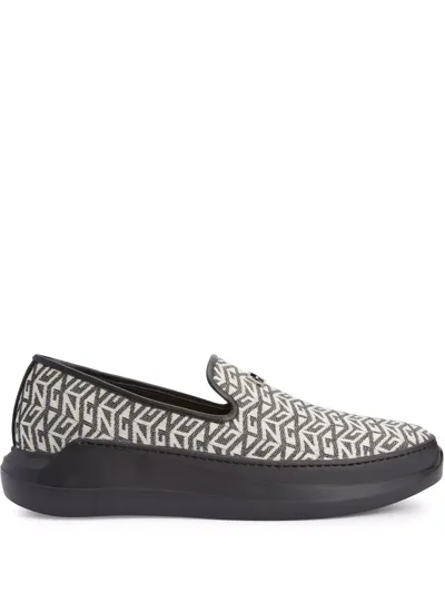 Giuseppe Zanotti Conley Monogram-print Loafers In Neutrals