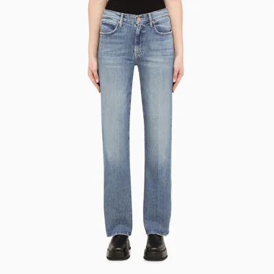 Mother Blue Straight-leg Jeans In Light Blue