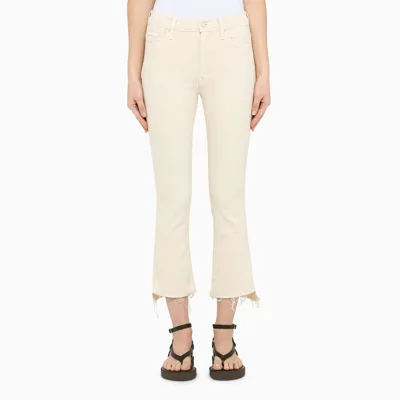 Mother Ivory Cropped Jeans In White