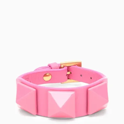 Valentino Garavani Fuchsia Roman Stud Bracelet In Pink