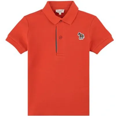 Paul Smith Junior Kids' Zebra-patch Polo Shirt In Red