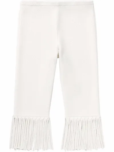 Proenza Schouler Textured Fringed Biker Shorts In Ivory