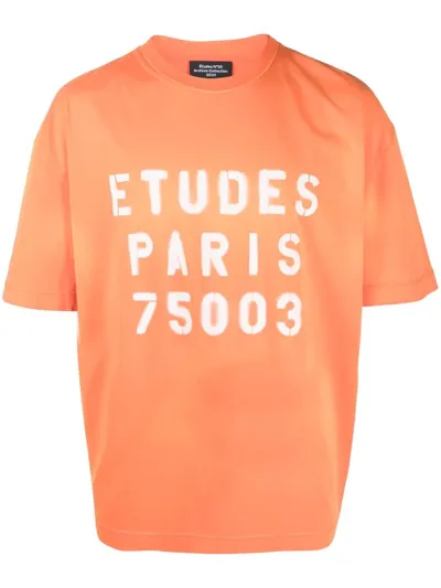 Etudes Studio Spirit Stencil Organic Cotton T-shirt In Orange