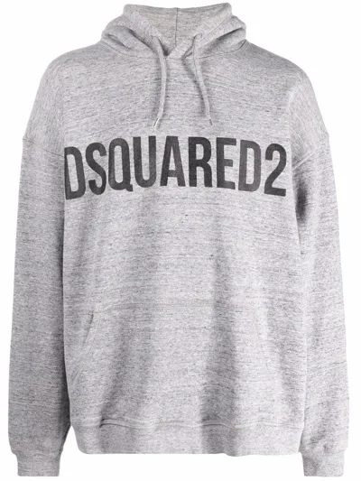 Dsquared2 Logo-print Relaxed Hoodie In Grey